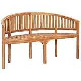 Sufrk Bananenbank 151 cm Massivholz Teak Sitzbank Holz Teck Gartenbank