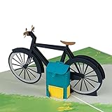 Sweetpopup® 3D Pop Up Karte Glückwunsch | Edles Metallic-Papier & inkl. Notizkarte | Klappkarte Fahrrad, Herrenrad, 067