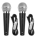 Jinlaili 2pcs Dynamisches Mikrofon, Vocal-Mikrofon, Gesangsmikrofon mit 3m XLR Kabel,6,5mm Klinke Handmikrofon Microphone, Mikrofon Kinder, Handmikrofon für Karaoke, Hochzeit, Party, Rede, Kirche