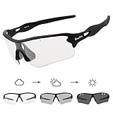 BangLong Fahrradbrille Selbsttönend Sonnenbrille Herren Damen UV400 Schutz Sportbrille für Schnelle Radfahren Laufen Baseball Mtb Outdoorsport Fahrrad