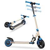 E Scooter für Kinder, elektroroller Kinder von 6-12 mit 5AH Akku, 150W Motor, Maximale Reichweite 15KM, Abnehmbarer Lenker bis 80kg, 4-Höhenverstellbar Elektro Scooter Geschenk für Jugendliche, blau