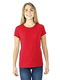 Fruit of the Loom Womens Sofspun Junior Fit T-Shirt, JZSFJR, L, Fiery Red