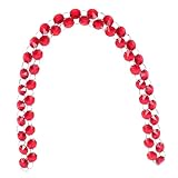 GOOHOCHY Achteckige Glasperlenkette Dekorative Perlenvorhang Girlande Vielseitig für Türvorhang Lampenzubehör DIY Basteln Elegante Wohnraumdeko Tiefrot