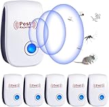 Ultraschall Schädlingsbekämpfer, 6 Stück Elektronische Insektenschutzmittel & Moskitoschutz Innenräumen, Pest Control Repeller für Moskito, Kakerlake, Mäuse, Spinnen, Fliegen