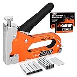 AojSup Handtacker Set mit 600 Klammern, 3 In 1 Professional Handtacker, Profi Tacker für Holz, Regulierbarer Schusskraft Tackerpistole für Tischlerei, Dekoration, Kabelbefestigung