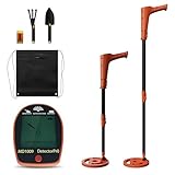 Aufun Metalldetektor Kinder, Leichtgewicht Metallsuchgeräte mit LCD-Anzeige & Präzisionsfunktion, inkl Tragtasche, Schaufel, wasserdichter Suchspule für Kinder und Anfänger zur Schatzsuche(Orange)