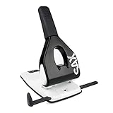 SAX 618 Kraftlocher/Starklocher - 65 Blatt Kapazität, Mit Anschlagschiene & Auffangschale, für DIN & US Formate, Kraftsparende Technologie, Rutschfeste Griffzone, Schwarz