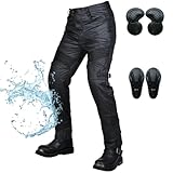 AIMENJOY Herren Motorradjeans, Wasserdichter Schutz, Motorrad Denim Jeans, Reithose mit Abnehmbarer Rüstung, Biker-Hose für Herren (Black -3,XXS)