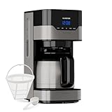 Klarstein 1,2 L Kaffeemaschine mit Thermoskanne und Timer, Kaffeemaschine Filtermaschine für 10 Tassen, 800 W Filter Kaffeemaschine Groß, Filterkaffeemaschine mit Edelstahl-Thermoskanne für Kaffee