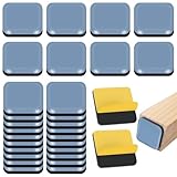 UBERMing 30 Stück Möbelgleiter Teflon Selbstklebend, 20 x 20 mm Teflongleiter für Stühle PTFE Möbel Gleiter Pads, Stuhlgleiter Bodengleiter Teppichgleiter für Glatte Böden (Quadrat)