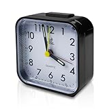 tekenewbse Wecker Analog Ohne Ticken, Wecker Laut für Tiefschläfer, Alarm Clock, Reisewecker Klein Nachtlicht, Analoger Weck mit Licht, Uhren Wecker Kaufen für Schwerhörige, Batteriebetrieben Lauter