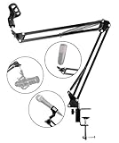 RockJam MS050 Microphone Stand Microphone Scissor Arm Stand Compact Mic Stand made of Durable Steel