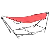 Somanki Hängematte mit faltbarem Ständer Rot, Hammock, Outdoor Hängematte, Hängematten Garten, Hängematte Für Draußen - 44364