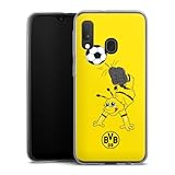 Silikon Hülle kompatibel mit Samsung Galaxy A20e Case transparent Handyhülle Borussia Dortmund BVB Maskottchen