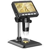 Ashfly Mikroskop, LCD Digital Mikroskop 500X 4,3-Zoll 1080P USB Mikroskop mit 8 einstellbaren LED Licht, PC-Ansicht, kompatibel mit MacOS Windows ideal für Kinder und Erwachsene