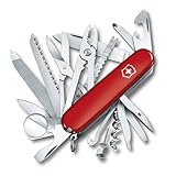 Victorinox Schweizer Taschenmesser Gross, Swiss Champ, Swiss Army Knife, Multitool, 33 Funktionen, Klinge, Korkenzieher, Schraubendreher, Rot