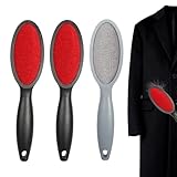 3 Stück Fusselbürsten, Doppelseitige Fusselentfernerbürste, Wiederverwendbare Fusselbürste Reise Fusselbürste Veloursbürste für Kleidung Sofas Autositzbezüge Decken Tierhaare