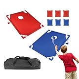 SOUUXIU Tragbares Cornhole-Set mit 1 Cornhole-Spielbrett und 6 Sitzsäcken und Tragetasche für Yard Toss