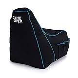 Game Over Video Spiele sitzsack - sitzsack Erwachsene, Indoor Outdoor Bean Bag, sitzsack Sessel für Gaming Room, Headset Halter & Seitentaschen für Controller,Gaming Sessel (Lich-Klinge)
