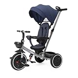 Chicco, 4in1 Trike, Metallrahmen, Eva-Gummiräder, 4-Punkt-Gurtsystem, Teleskopgriff und Abnehmbares Verdeck, Kinderwagen mit Wendesitz, Körbchen, von 6 Monaten bis 5 Jahren