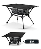 OneTigris Dipper faltbar Campingtisch klappbar, Camping Tisch Klapptisch mit Tragetasche und Netztasche, Kleiner Tisch Outdoor Ultraleicht für Angeln Wandern 60 x 40 x 37 cm (Schwarz)