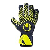 uhlsport Fußball Torwarthandschuhe Prediction Supersoft HN, 9.5, Marine/weiß/Fluo gelb