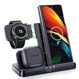 LK Induktive Ladestation für Samsung 3 in 1 Ladestation Kompatibel für Galaxy Watch 7/6/5/5 Pro/4/3/Active 2/1 Ladegerät für Samsung S25 Ultra S24 S23 S22 Z Flip Fold 6 5 4 Galaxy Buds - Kein Adapter
