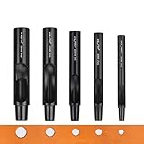 WUTA Beschichtung Titan Locheisen Set, Rund Hohlstanz-Schneidewerkzeug, Locheisensatz für Leder, Uhrenarmband, Dichtungsgürtel(5 Stück)