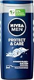 NIVEA MEN Protect & Care Duschgel (250 ml), pH-hautneutrale Pflegedusche, Männer Duschgel mit natürlicher Aloe Vera für Körper, Gesicht und Haar