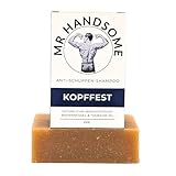 MR HANDSOME Festes Anti-Schuppen-Shampoo Kopffest | 76% Bio-Anteil | Teebaum & Rosmarin (1x 100g)