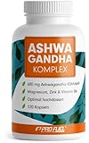 Ashwagandha Kapseln hochdosiert 120x - 600 mg Ashwagandha KSM-66® pro Tag - Komplex mit Ashwagandha-Wurzelextrakt, Magnesium, Zink, Vitamin B6 und Piperin - laborgeprüft mit Zertifikat - 100% vegan