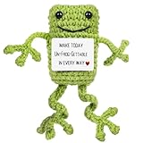 MOPQMKT Pocket Hug Positive Frosch, Kreative Strickwolle Frosch Puppe, Mutmacher Geschenk, Gute Besserung Geschenk, Geschenk zum Abschluss