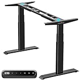 Ergofino Höhenverstellbarer Schreibtisch Gestell - GS-Zertifiziert, 2 Motoren, 3-Fach Teleskop, Schreibtisch Höhenverstellbar Elektrisch mit Memory-Steuerung, Hohe Tragfähigkeit - DT30 PRO (Schwarz)