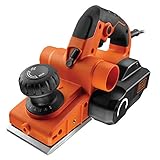 Black + Decker 750 Watt Hobel mit Zubehör, Hartmetall-Wendemesser, umstellbarer Spanauswurf, Staubfangbeutel, KW750K