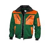 Qualitex - Pilotenjacke 4 in 1, Grün/Warnorange, L