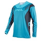 O'NEAL | Mountainbike-Trikot | MTB Mountainbike DH Downhill FR Freeride | Atmungsaktives Material, maximale Bewegungsfreiheit | Element FR Jersey Hybrid V.22 | Erwachsene | Petrol Blau | Größe L