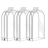 Transparente Kleidersäcke mit Reißverschluss, transparente Kleidersäcke mit Reißverschluss, Aufbewahrungstasche für lange Mäntel und Kleider, durchgehender Reißverschluss