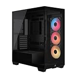 Corsair 3500X RS-R ARGB Mid-Tower-PC-Gehäuse – 3 x Vorinstallierte RS120-R ARGB-Lüfter, Platz für bis zu 10 x 120-mm-Lüfter, Kompatibel mit Motherboards mit Rückseitigem Anschluss – Schwarz