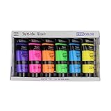 CRISCOLOR Fluoreszierende Acrylfarbe, Set mit 6 x 75 ml, für Kunstarbeiten und Basteln, für Anfänger, Studenten und professionelle Künstler (Fluor 6 x 75 ml)