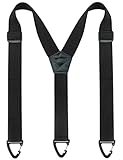 JEMYGINS Herren Outdoor Hosenträger Y-Typ längenverstellbar mit Dreieckige Anti-Rutsch-Schnalle Schwarz