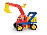 Lena 04151 Aktiv Bagger, ca. 35cm, mit beweglicher Lena Spielfigur, Baustellen Spielfahrzeug für Kinder ab 2 Jahre, robuster Schaufelbagger mit funktionstüchtigen Baggeram und Haltegriff