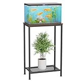 VyGrow Aquarium-Ständer, 2-stöckig, kleiner Aquariumständer, Schildkröten-Tankregal für Wohnzimmer, Geschäft, Büro, Belastung 158 kg, 53 x 30 x 81 cm, Schwarz