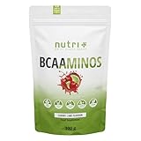 BCAA Cherry Lime - Aminosäuren Complex hochdosiert - BCAAminos Instant Powder Kirsche vegan - Aminosäure Pulver - 2:1:1 L-Leucin L-Isoleucin L-Valin 300g - Aminosäurekomplex