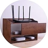 Wifi-Aufbewahrungsbox, Regalaufbewahrung, Router-Regal, Steckdose, Kabel-Set-Top-Box-Rack, Wandmontierte Aufbewahrungsbox, Kabel-Organizer Aus Holz, Einfache Aufbewahrung, Gesamtlieferung, Braun, (40