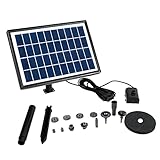 Yajimsa Solar-Vogeltränke | 7 W DIY Springbrunnenpumpe - Outdoor Solar Springbrunnen Pumpe mit 12 Düsen, Solarpanel für Teich, Garten, Vogeltränke