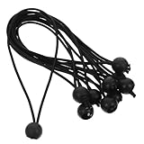DECORNIJIA 10 Stück Schwarze Elastische Bungee bälle Spanngurte Wiederverwendbar Wetterbeständig Vielseitig für Sonnenschirme Zeltstangen Kabel und Gartenschläuche Robustes Outdoor zubehör