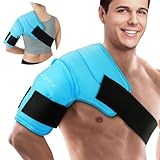 Comfytemp 3D-Kühlmanschette für Schulter und Oberarm mit Klettverschlüsse, Großes Gel Kühlpad Kühlbandage Kalt Warm Kompresse für eingefrorene Schulter und Genesung nach der OP（15x23cm,900g）