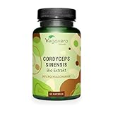 BIO Cordyceps sinensis | 650 mg Bio CS-4 Extrakt (12:1) | 30% Polysaccharide & 30% Polyphenole | Ohne Zusätze | Deutsche Produktion von Vegavero® | 60 Kapseln