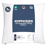 Blumtal Kopfkissen 80x80 cm - Nackenkissen mit anpassbarer Füllung - 100% Mikrofaser & waschbar bis 95 Grad - höhenverstellbares Kissen