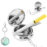FEMONGY 2pcs Taschenaschenbecher, Aschenbecher für unterwegs, Taschenaschenbecher geruchsdicht, Mit Spiegel und Schlüsselanhänger, Geeignet für Reisen, Camping und Outdoor, 5 * 5 * 1.8CM, A-Vienna